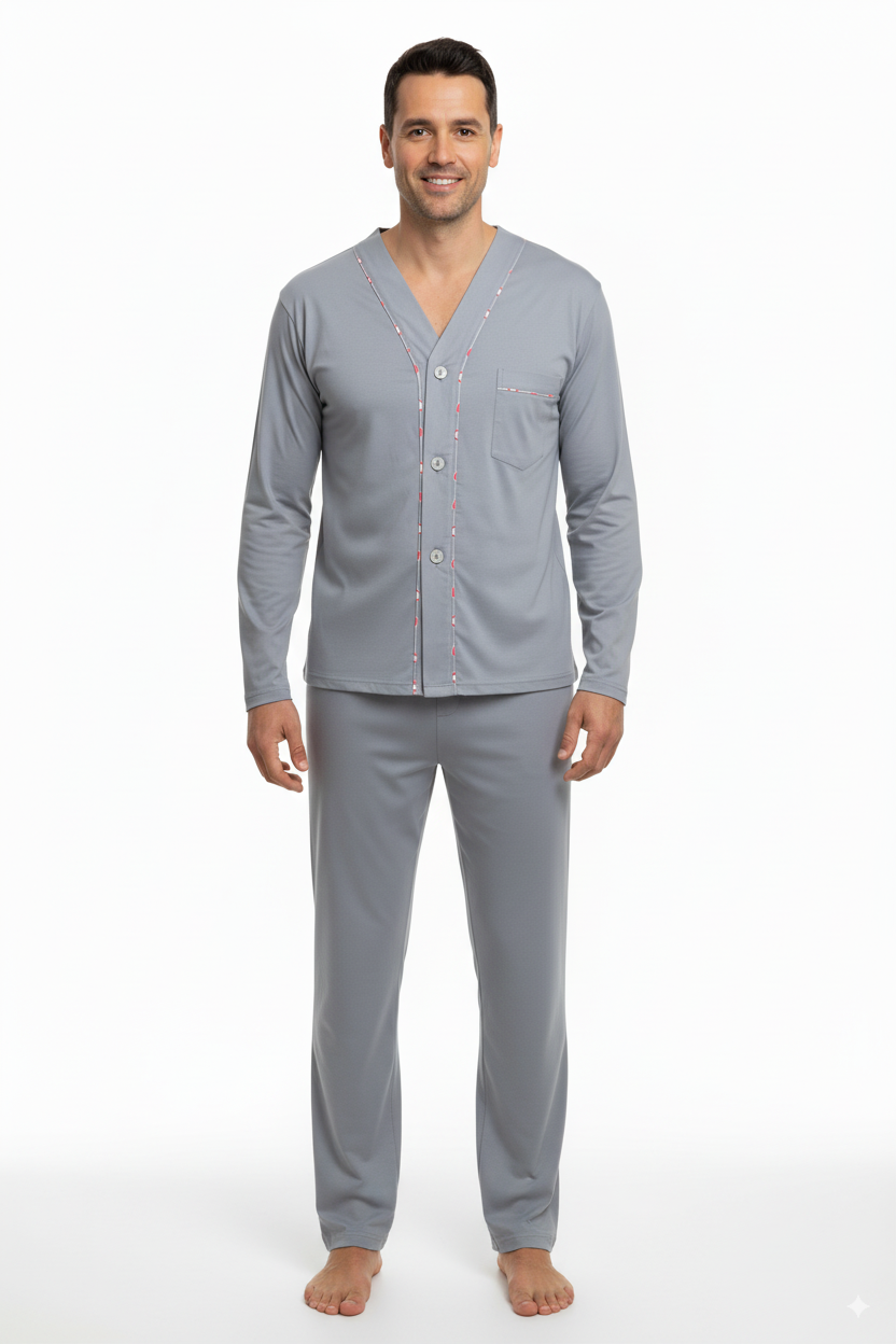 Oppland Erkek Pijama Takımı Pamuk Kumaş Klasik Model Cepli Rahat Tam Kalıp OPEPT26PIEROMOD94